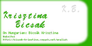 krisztina bicsak business card