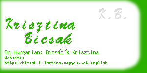 krisztina bicsak business card